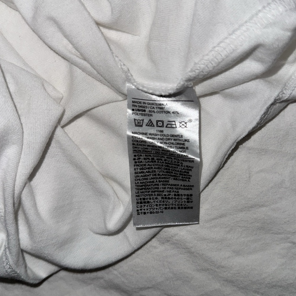 Banana Republic White Tee with Floral Print-size M - Picture 6 of 6